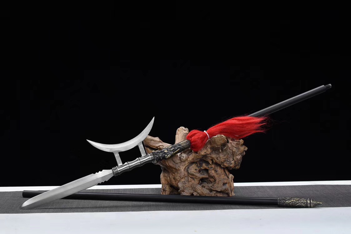 Damascus Steel OneSided Halberd Chinese Wushu Long Weapons