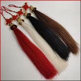 Nice Genuine Horse Tail Sword Tassels Wushu Accessories Kwan Dao Ring Bells with Chinese Knots