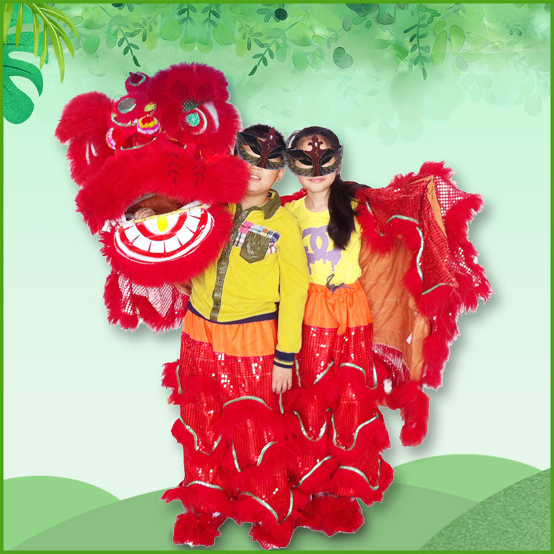 A++Lion Dance Costume for Kids New Year Lion Dancing Performance