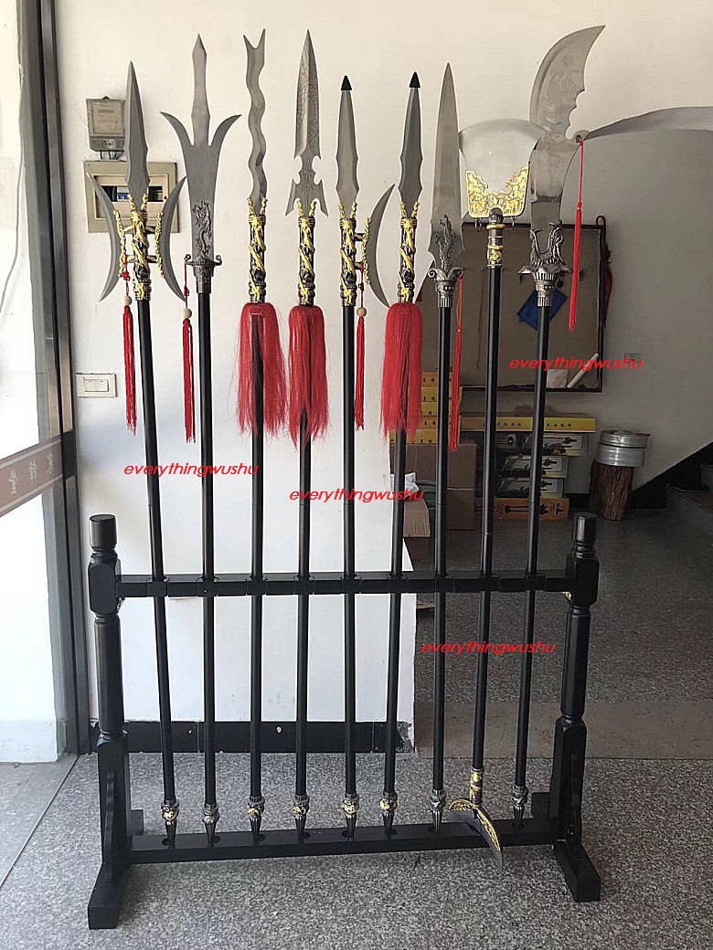 A Set of Traditional 9 pieces of Wushu Long Weapons 9 weapons of Kung ...