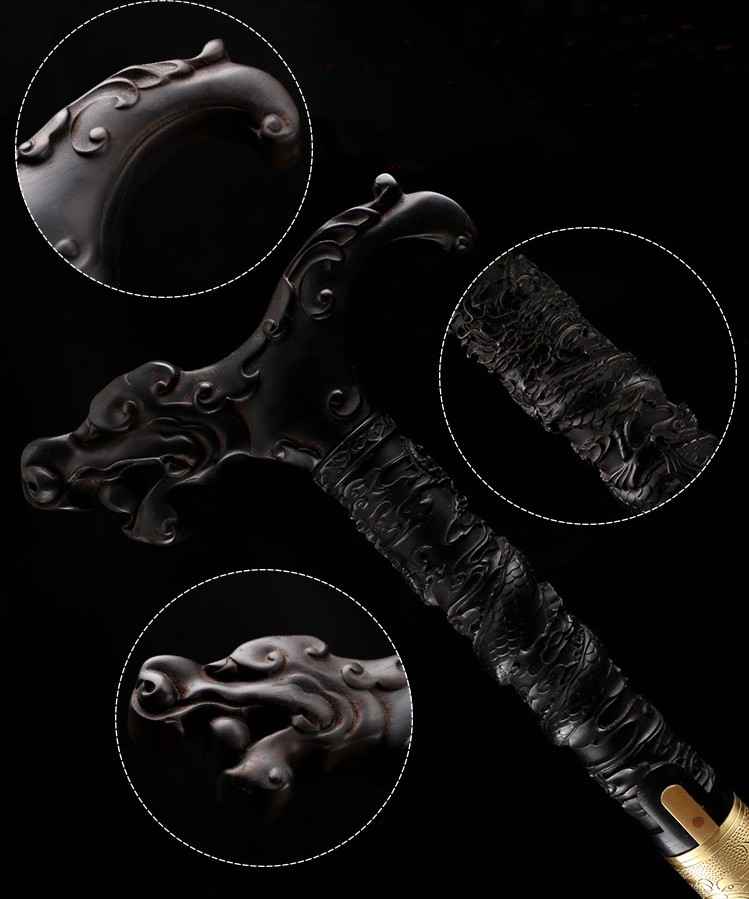 Hand Carved Dragon Head Cane Swords - Everything Wushu